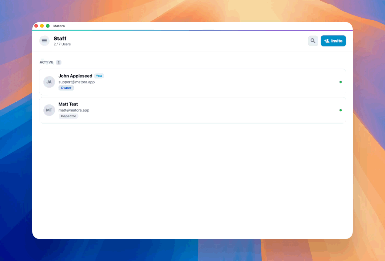 Permissions are organised into categories so you can review all the access available to a team member.