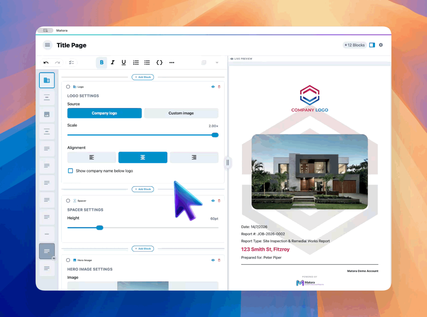 Build a branded title page